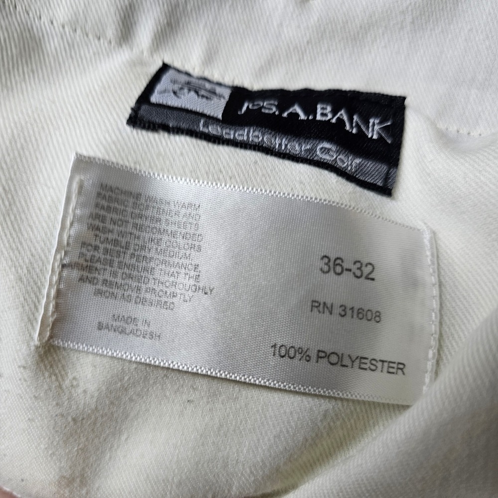 Jos A Bank Leadbetter Golf Pants Mens 36x32 Tan Pleated Cuffed Khaki Trousers - Picture 4 of 13
